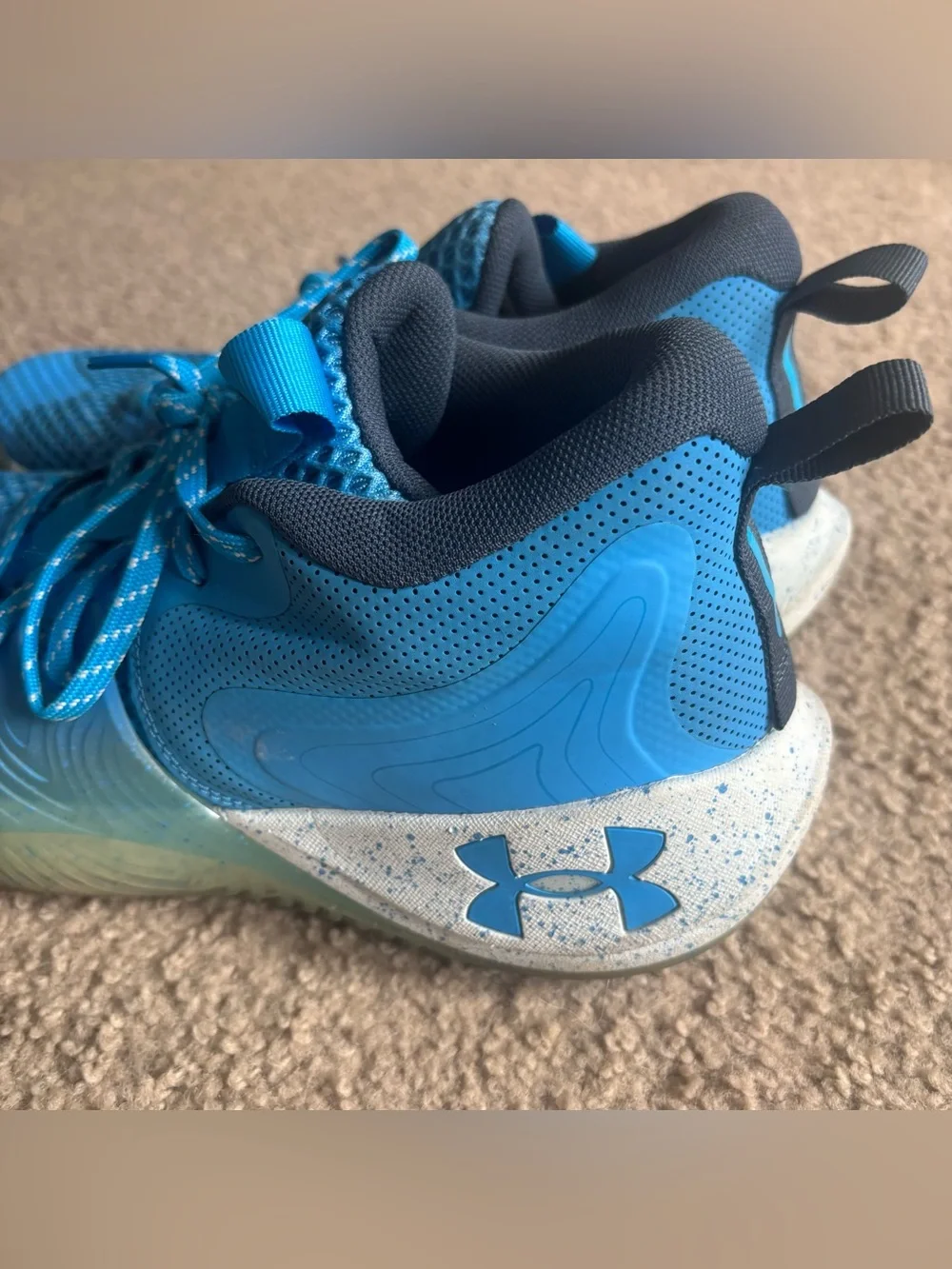Under Armour Embiid One Basketball Shoes Viral Blue Mens 10 HOVR Sneaker